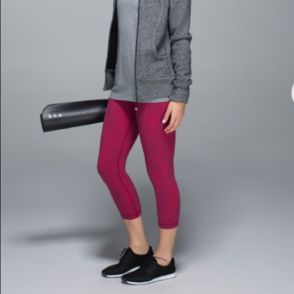 Lululemon Wunder Under Crop II Diamond Jacquard T - Picture 1 of 8
